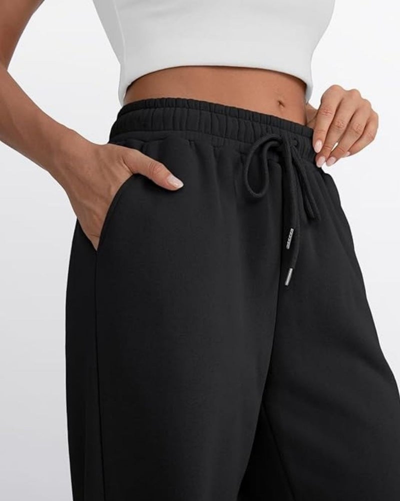 FLYNOFF Solid Black Loose Fit Women Track Pant - Image 4